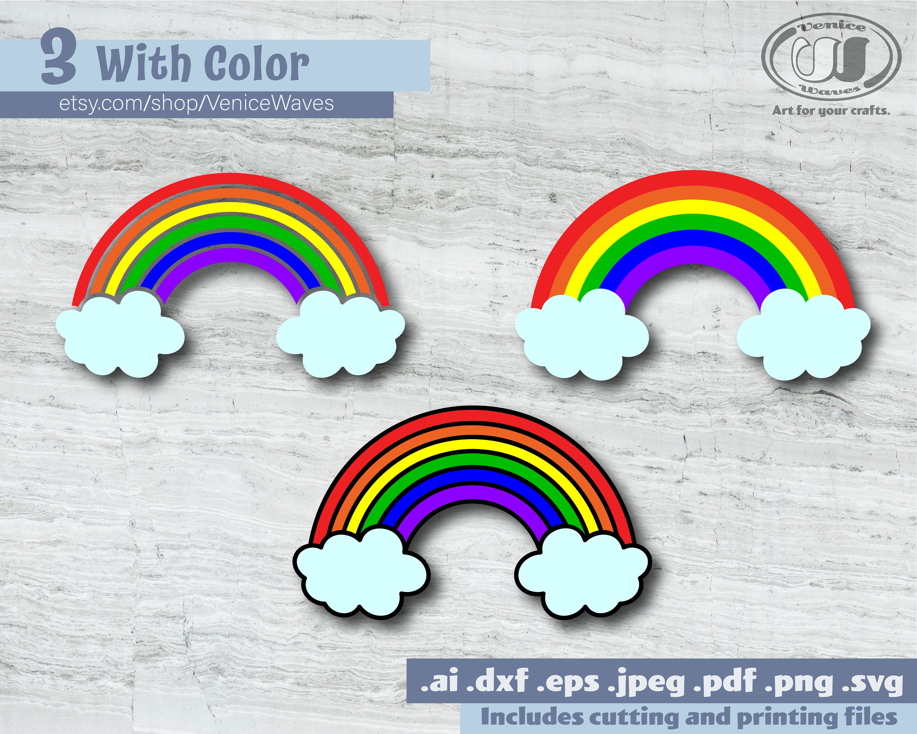 Rainbow SVG Rainbow Cut File Rainbow Clipart Rainbow PDF - Etsy