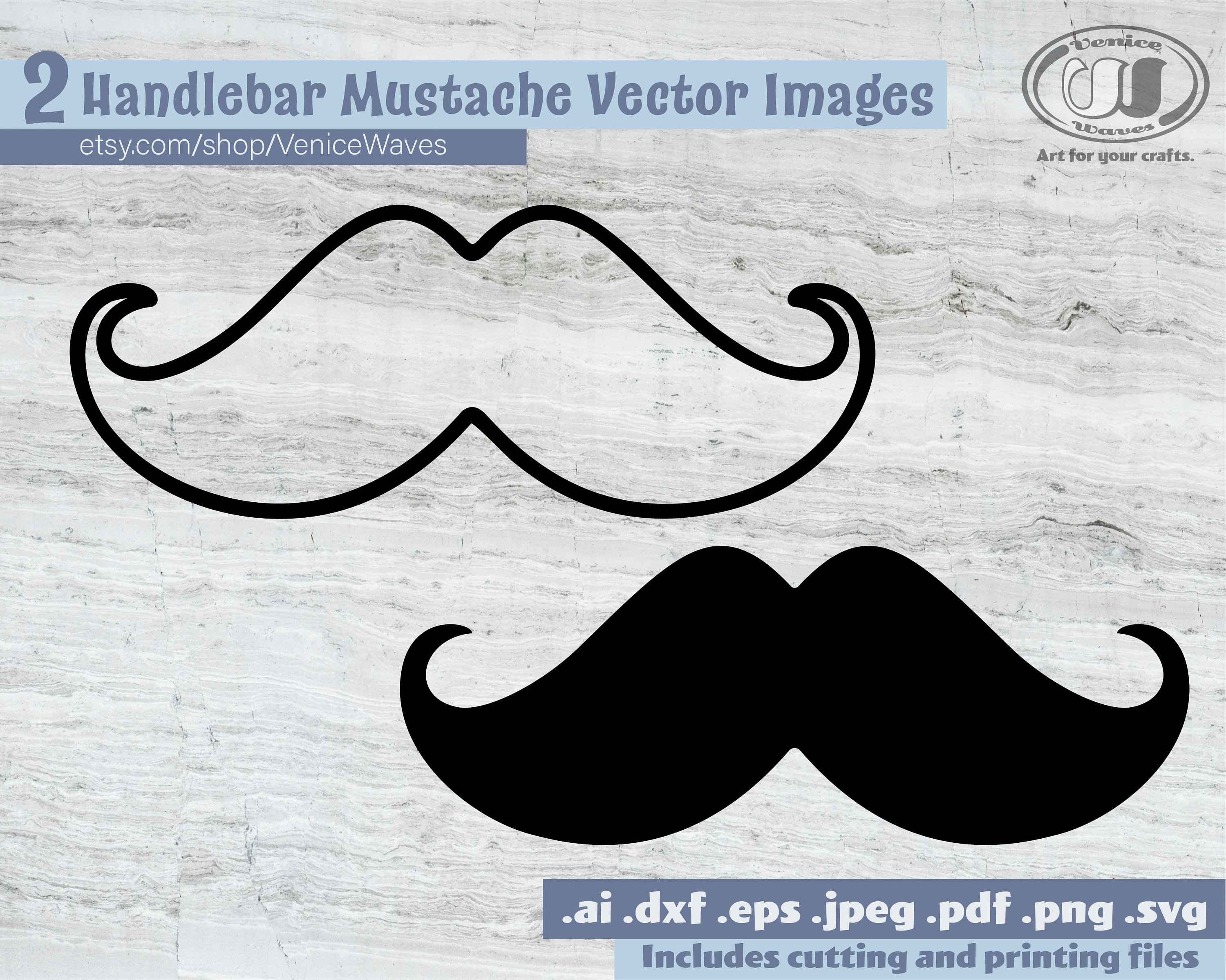 Handlebar Mustache SVG Cut File Mustache SVG Files Mustache Etsy