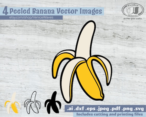 Geschalte Banane Svg Geschalte Banane Geschnitten Geschalte Etsy