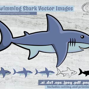 Swimming Shark SVG, Swimming Shark Cut File, Shark Clipart, Shark PDF, Shark Download, Digital Download, Instant Download, Cricut Files