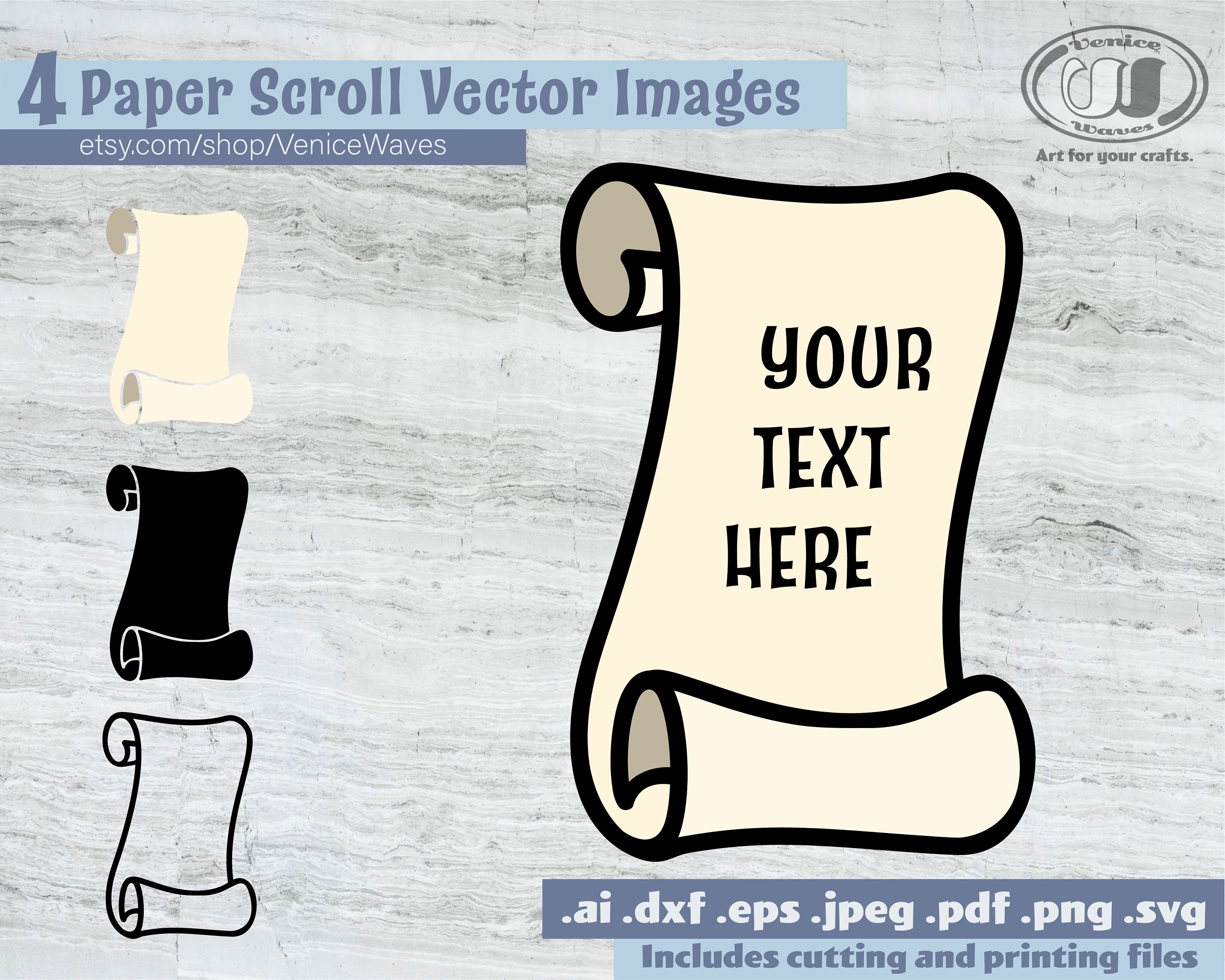 Paper Scroll SVG, Paper Scroll Cut File, Paper Scroll Clipart, Paper Scroll  PDF, Paper Scroll Download, Digital Download, Instant Download 