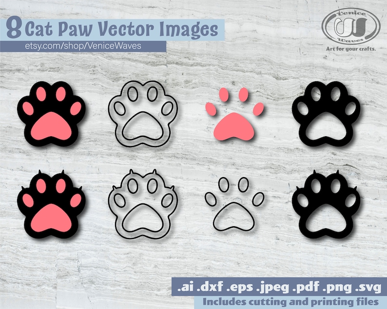 Download Cat Paw SVG Cat Paw Cut File Cat Paw Clipart Cat Paw PDF | Etsy