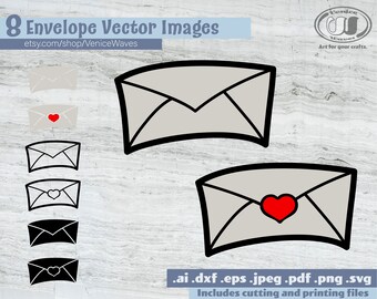 Envelope SVG, Envelope Cut File, Envelope Clipart, Envelope PDF, Envelope Download, Digital Download, Instant Download, Cricut Files