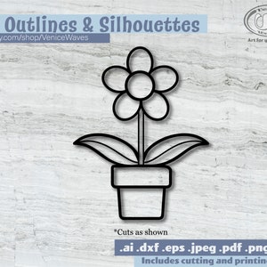 Flower Pot SVG, Flower Pot Cut File, Flower Pot Clipart, Flower Pot PDF, Flower Pot Download, Digital Download, Instant Download image 4