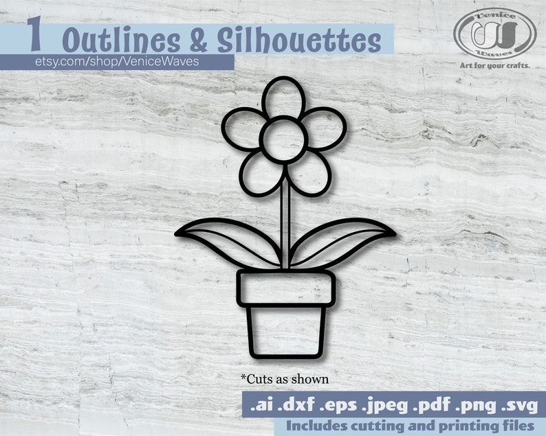 Flower Pot SVG, Flower Pot Cut File, Flower Pot Clipart, Flower Pot PDF, Flower Pot Download, Digital Download, Instant Download image 4