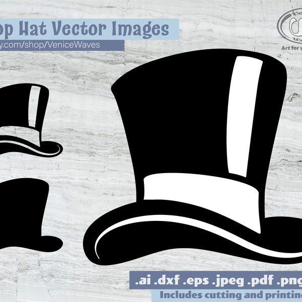 Top Hat SVG, Top Hat Cut File, Top Hat Clipart, Top Hat PDF, Top Hat Download, Digital Download, Instant Download, Cricut Files