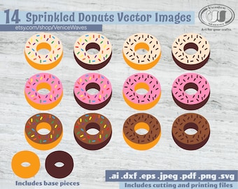 Besprenkelte Donuts SVG, Donuts geschnitten Datei, Donuts Clipart, Donuts PDF, Donuts Download, digitaler Download, sofortiger Download, Cricut Dateien