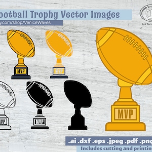 Mounted Football Trophy Cup SVG, Football Trophy Cut File, Award Clipart, Sports PDF, Sports Download, Digital Download, Instant Download