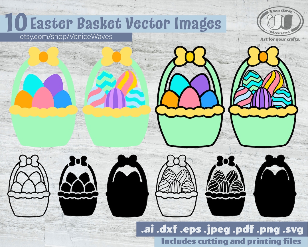 Easter Basket SVG, Easter Cut File, Easter Basket Clipart, Easter PDF