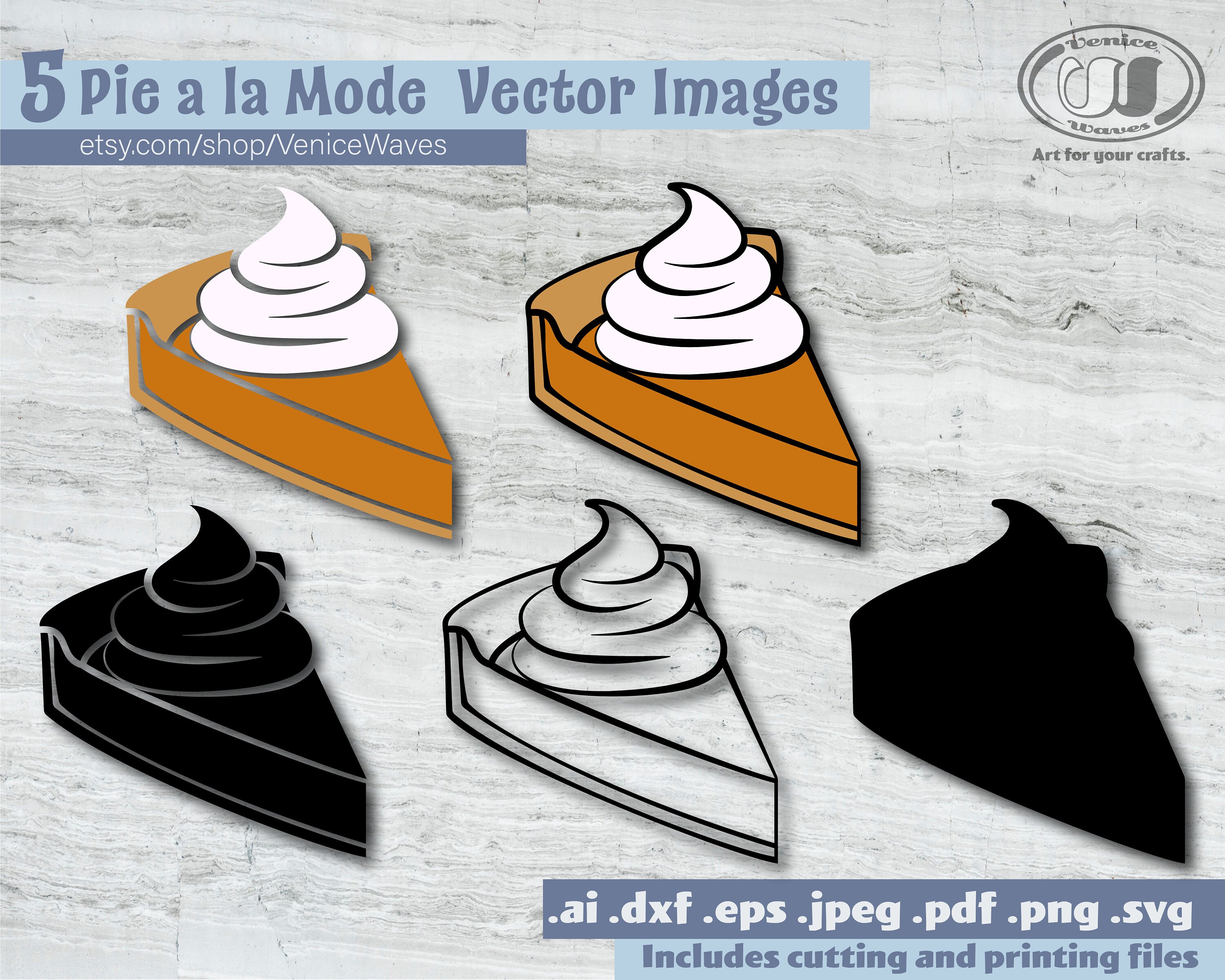 Pie a La Mode SVG Pie Cut File Pie Clipart Pie PDF Pie a Etsy Sweden