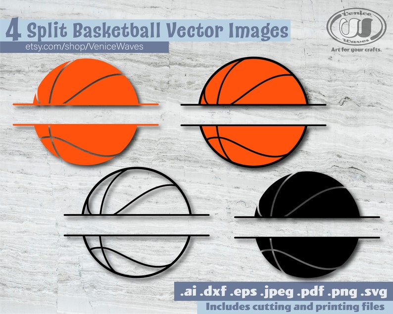 Split Basketball SVG, Split Basketball Cut File, Basketball Clipart ...