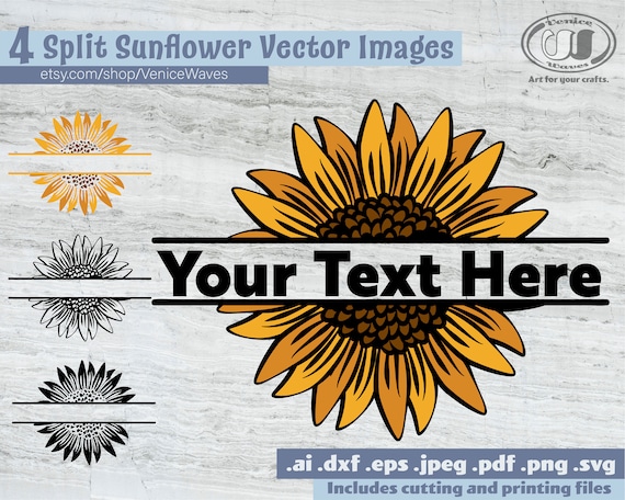 Download Split Sunflower SVG Split Sunflower Cut File Split ...