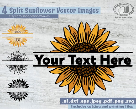 Download Split Sunflower SVG Split Sunflower Cut File Split ...