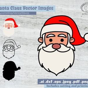 Santa SVG, Santa Cut bestand Christmas Clipart, Santa PDF, Kerstmis Download, digitale, directe Download, Cricut bestanden downloaden