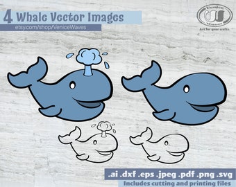 Whale SVG, Whale Cut File, Whale Clipart, Whale PDF, Dolphin Download, Digital Download, Instant Download, Cricut Files, Silhouette Files