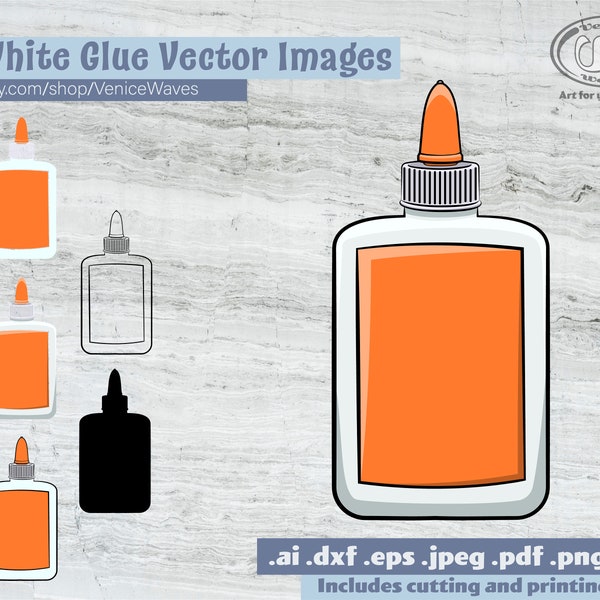 White Glue SVG, White Glue Cut File, White Glue Clipart, White Glue PDF, White Glue Download, Digital Download, Instant Download, Cricut