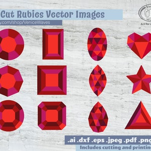 Cut Rubies SVG, Rubies Cut Drawing, Gemstone Clipart, Rubies PDF, Rubies Download, Digital Download, Instant Download, Cricut Files
