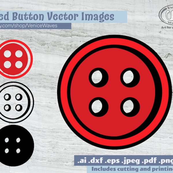 Red Button SVG, Button Cut File, Button Clipart, Button PDF, Button Download, Digital Download, Instant Download, Cricut Files