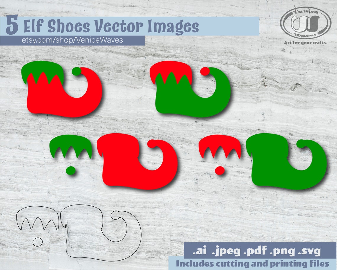 Elf Shoes Clipart Christmas Cut File Elf Shoes Clipart - Etsy