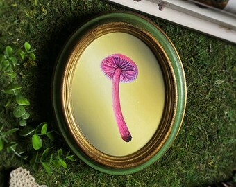 Amethyst Deceiver Print, mushroom wall art , pastel painting