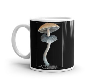 Magic Mushroom Psilocybe Cubensis Coffee Tea Mug, Dark Academia Home Decor