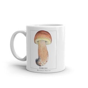 Porcini Mushroom Coffee Mug, 11 ounce Mushroom Mug, Mushroom Art Mug, Mushroom Coffee Cup, Mushroom illustrated Coffee Mug, Mushroom Tea Mug