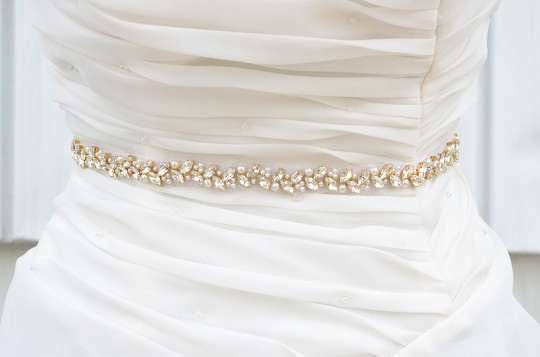 Bridal Belt Gold Beltgold Bridal Beltgoldgold Sash Skinny | Etsy