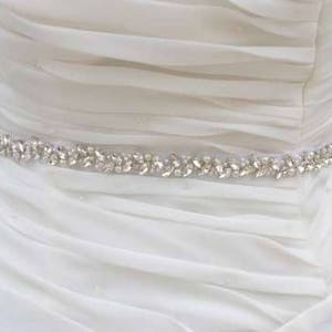 Bridal belt, silver belt, silver bridal belt, silver, silver sash, skinny belt, Bridal belt, Wedding belt, sash belt zdjęcie 5