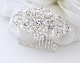 Silver Bridal Comb, Rhinestone Comb, Bridal Comb Crystal, Wedding Crystal Hair Comb, Wedding Accessory, Kali Crystal Comb