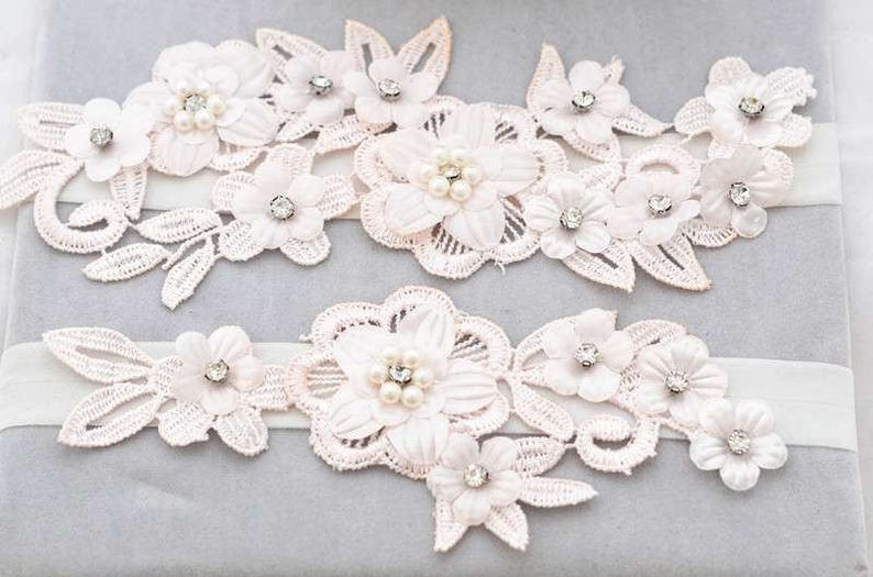 Wedding Stretch Elastic Band Garter Set bridal Garter Set Etsy