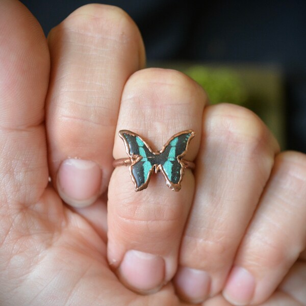 Cruelty Free Butterfly/Moth Ring | Copper Electroformed Ring | Electroformed Jewelry | Dainty Ring |