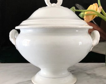 French Antique Ironstone Pot or Tureen