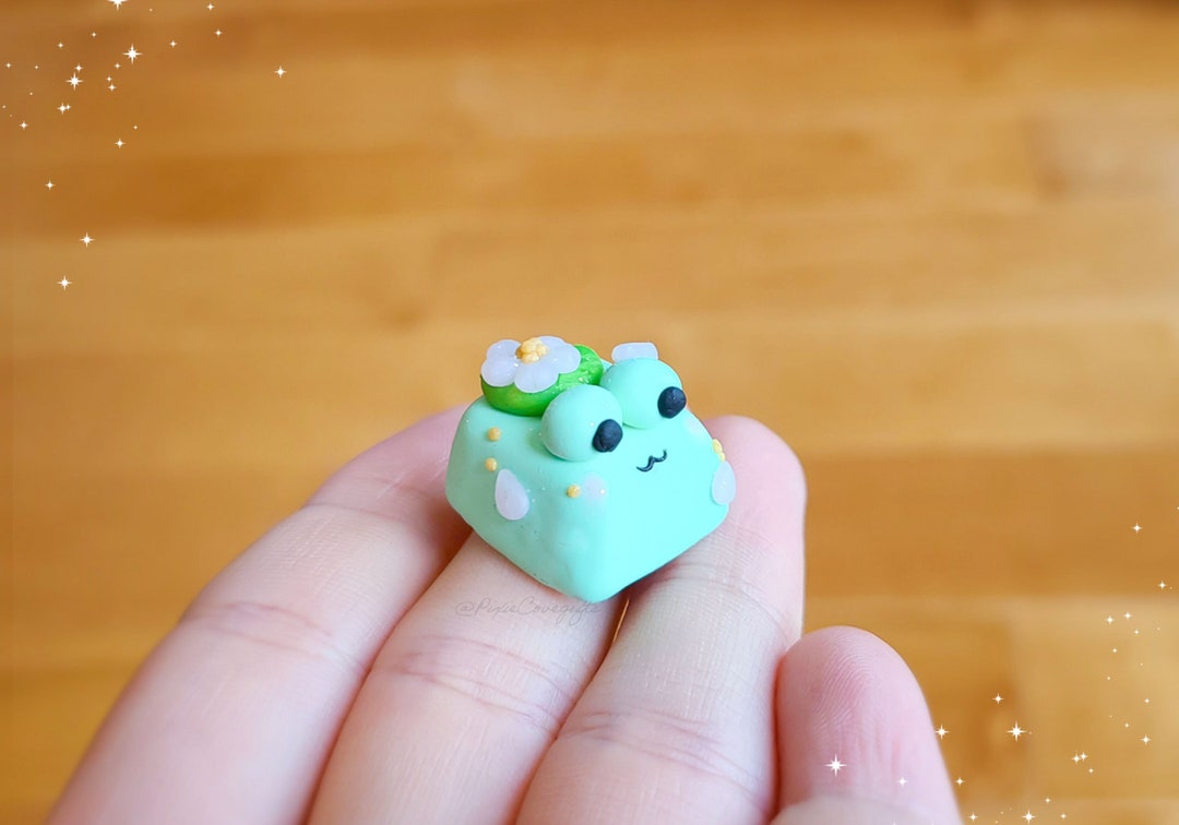 Cherry Blossom Frog Artisan Keycap / Custom Keycaps for Mechanical