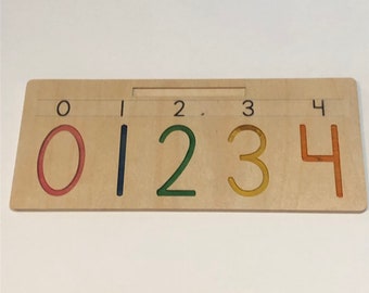 Wooden Number Board for Preschool Math, Waldorf Montessori School Toy Educational Tool