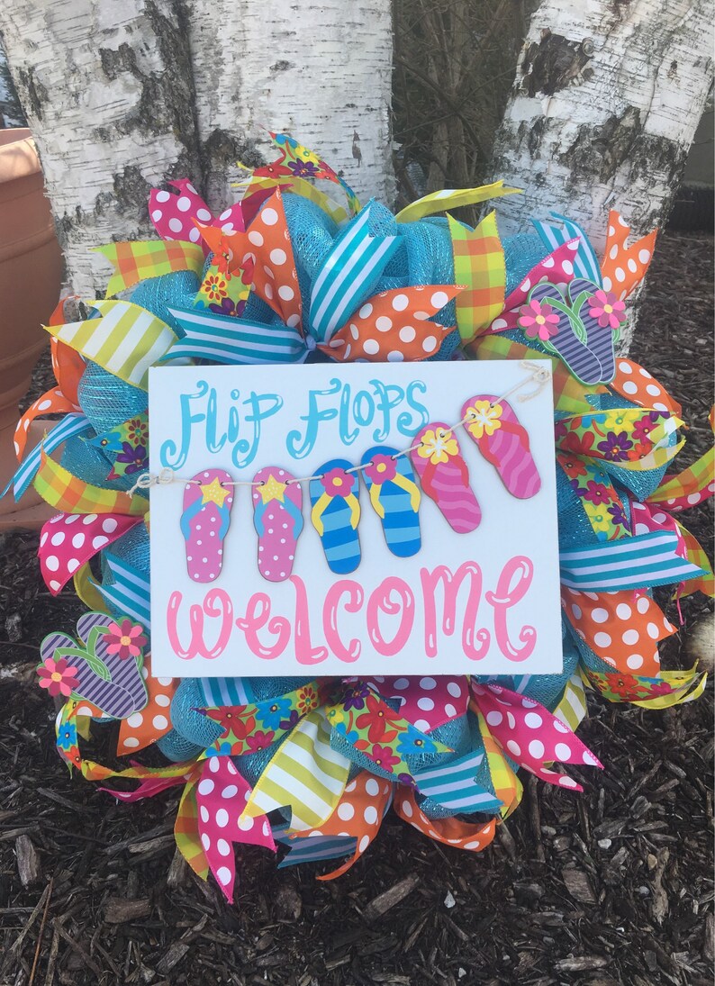 flip flop welcome wreath
