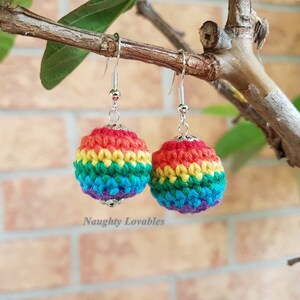 Rainbow Crocheted bohemian earrings