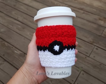Pokeball Crochet Coffee Cozy