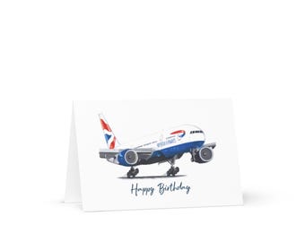 British Airways Boeing 777 Birthday Card