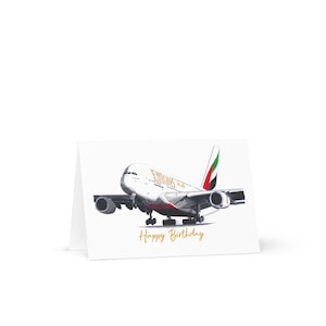 Biglietto di auguri di compleanno Emirates Airbus A380