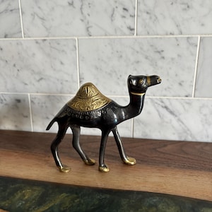 Vintage Brass Camel Figurine Sculpture