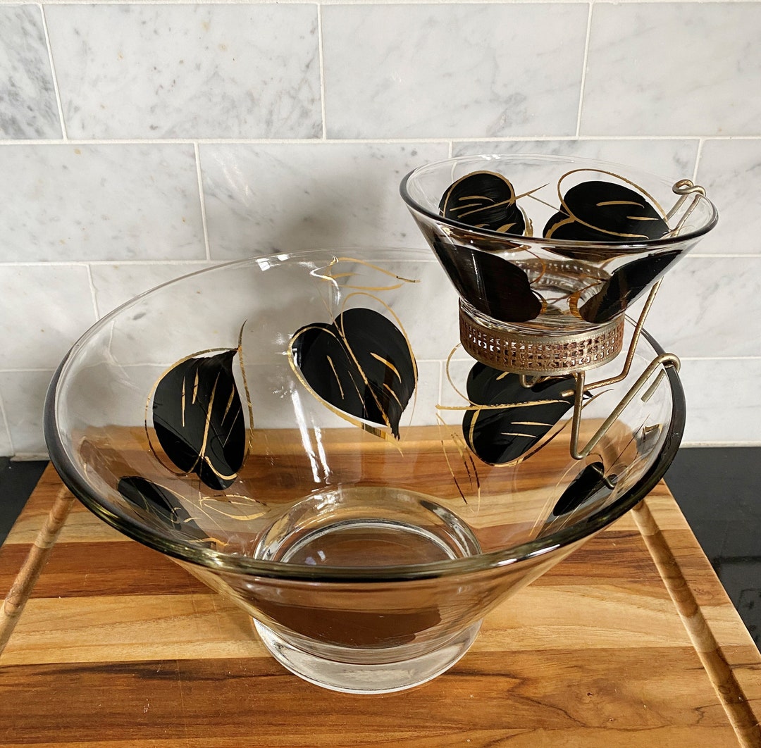 Vintage ANCHOR HOCKING Chip and Dip Set With Bracket Etsy