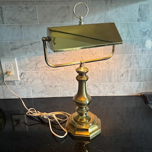 Lampe de bureau vintage Bankers en laiton - Testée et fonctionnelle
