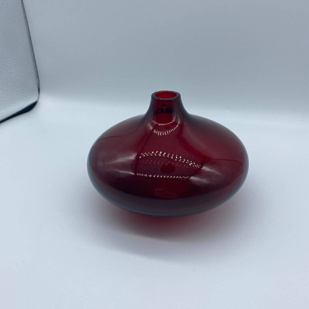 IKEA SALONG Short Small Hand Blown Glass Vase Etsy