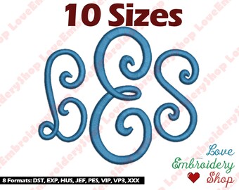 Pillow Font Machine Embroidery Designs Fonts Monogram 10 Sizes File Instant Download