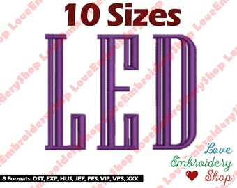 Engraved Monogram Machine Embroidery Designs Fonts Monogram 10 Sizes File Instant Download