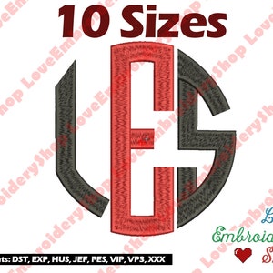 Circle Satin Fonts Monogram Machine Embroidery Design Font 10 Sizes File Instant Download