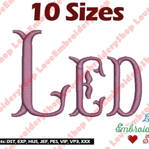 Fish Tail Font Machine Embroidery Design Fonts Monogram 10 Sizes File Instant Download