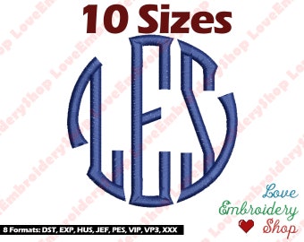 Seal Font Machine Embroidery Design Fonts Monogram 10 Sizes File Instant Download