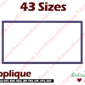 RECHTHOEK stoffen machine borduurwerk 43 maten ontwerpen rechthoek borduurwerk ontwerp rechthoek patroon Instant Download getest