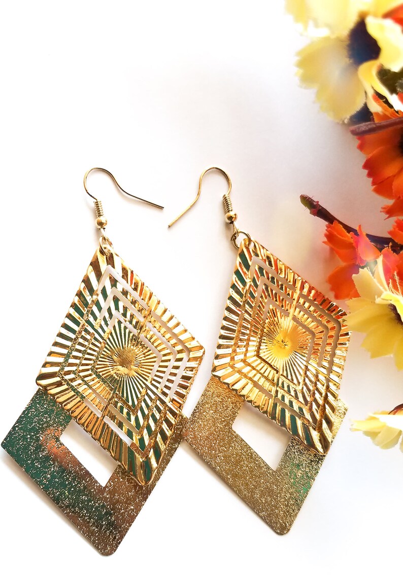 Big Hanging Diamond Dangle Earrings for Woman 14k Rose Gold Art Deco Chandelier Elegant Statement Kendra Scott Filigree Drop Double Layer